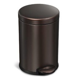 Simplehuman 4.5 Litre Round Retro Pedal Bin – Dark Bronze